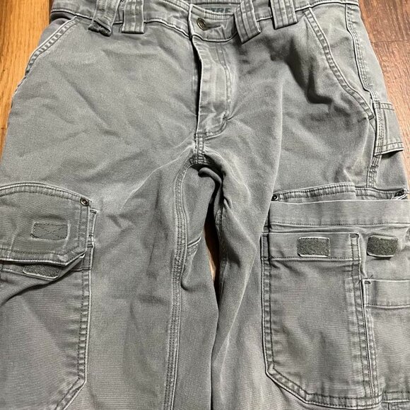 Duluth Trading Flex Fire Hose Pants Size 30x30 Slim Fit Cargo Work Pants Gray - Picture 3 of 8